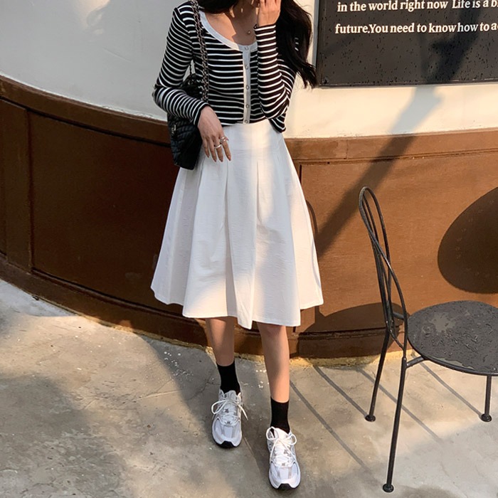 [Lauren] 中长款 喇叭式 裙子(SK)